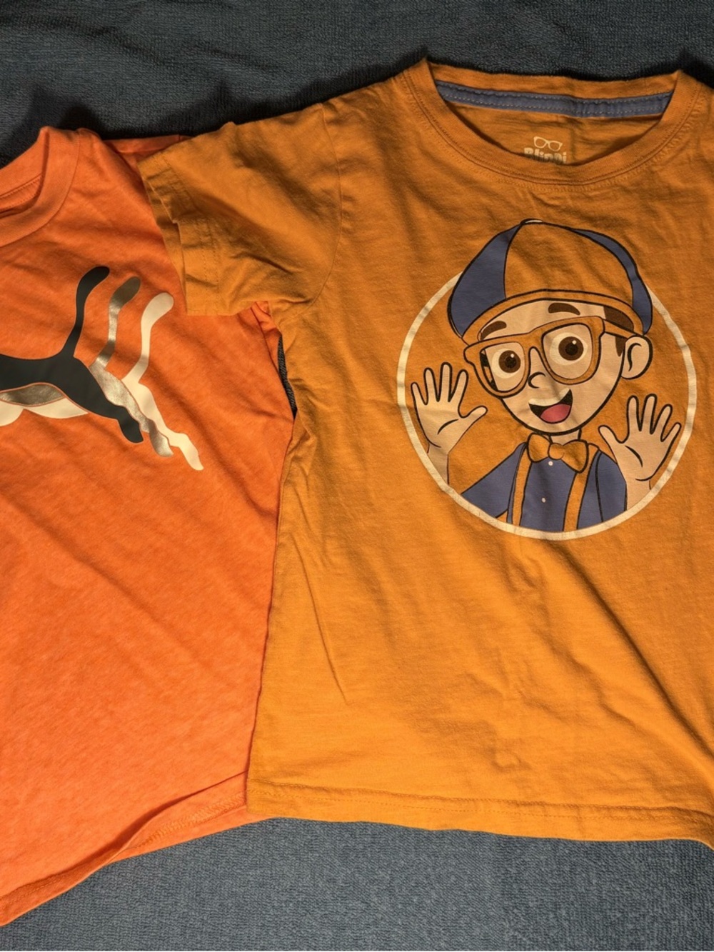 Boys 5T Shirt Bundle Puma & Blippi Orange Tees